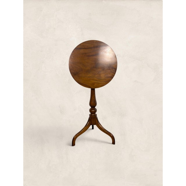 Victorian Antique English Elm Tilt Topped Table For Sale - Image 3 of 10