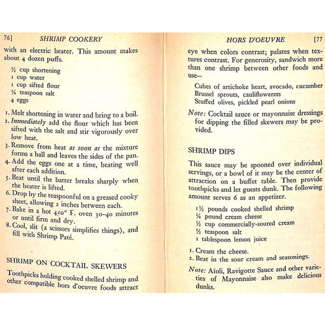 Paper "Shrimp Cookery Over 100 Recipes of Entrees, Appetizers, Stews, Salads" 1952 Worth, Helen For Sale - Image 7 of 9