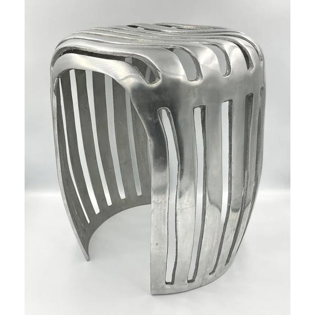 Mid-Century Aluminium Stool, Denmark, 1960s For Sale - Image 10 of 10