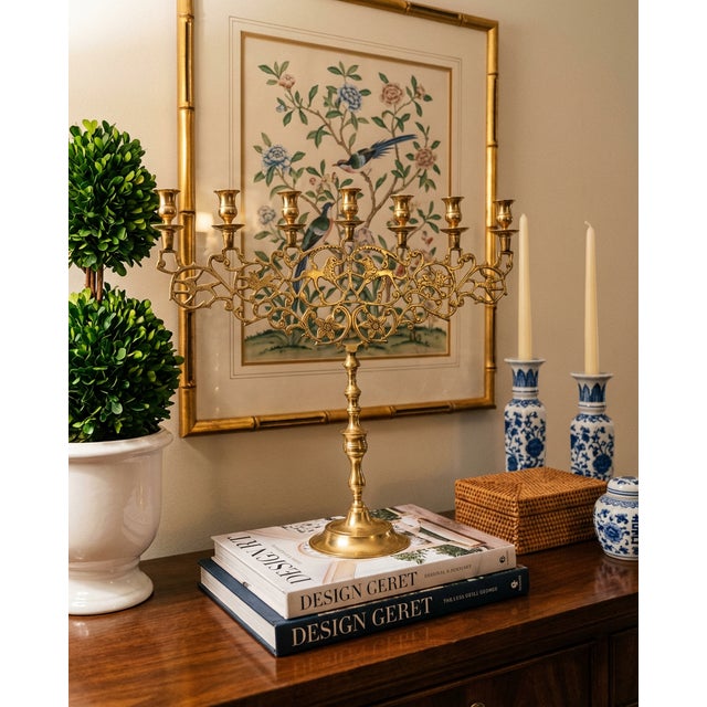 Antique Eastern European Brass Lion of Judah Menorah, Circa 1900 For Sale - Image 4 of 9