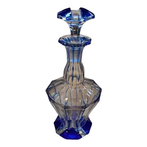 Vintage Italian Blue Crystal Decanter 1960s