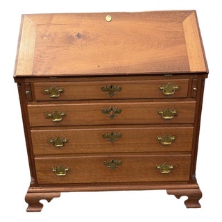 Antique Walnut Chippendale Slant-Front Desk, Shenandoah Valley of Virginia, Circa 1770 For Sale