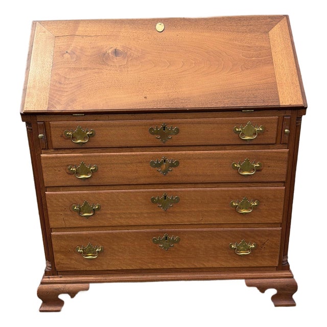 Antique Walnut Chippendale Slant-Front Desk, Shenandoah Valley of Virginia, Circa 1770 For Sale