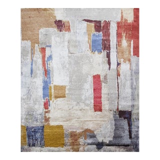 Handmade Borderless Modern Rug. 09'10" X 14'01" For Sale