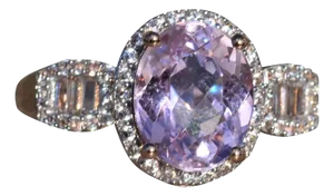 The Sudbury: Ladies Rose Gold Morganite and White Sapphire Ring
