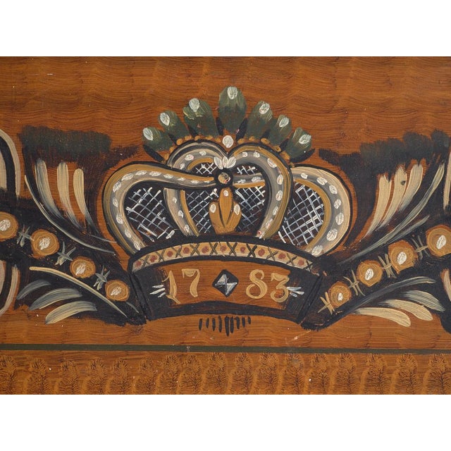 Brown Antique Swedish Painted Secretaire with Drawers For Sale - Image 8 of 18