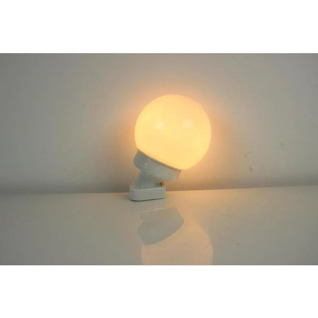 Porcelain and Glass Wall Lamp, Czechoslovakia, 1960s For Sale - Image 10 of 12