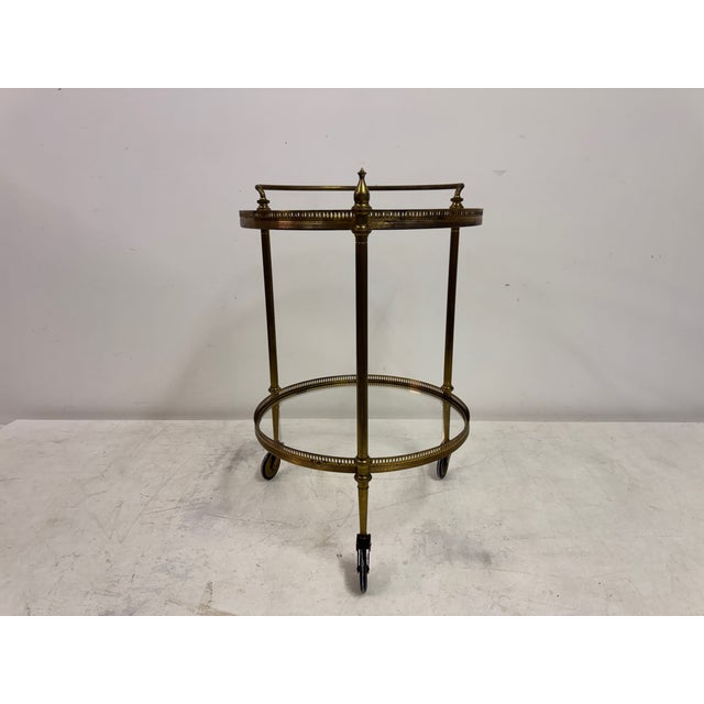 Mid-Century French Brass Drinks Bar Cart, 1960s For Sale - Image 6 of 14