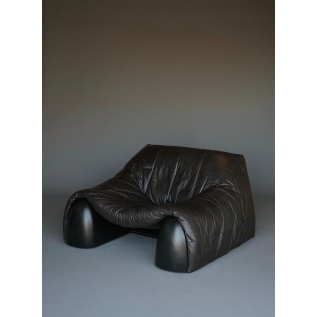Amak Lounge Chair in Brown Leather by Annie Hieronimus for Cinna, 1980s For Sale - Image 12 of 18