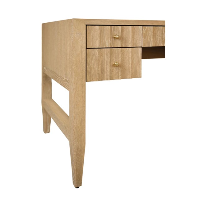Matthew Izzo Home Franklin Cerused Oak Writing Desk For Sale In New York - Image 6 of 9