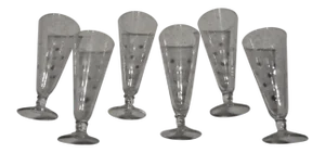 Anchor Hocking Frosted Coin Dot Etched Pilsner Glasses - Set of 6