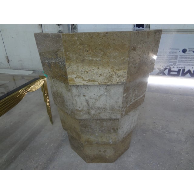 Italian Modern Stepped Travertine Table Base-Pedestal After Angelo Mangiarotti For Sale - Image 9 of 9