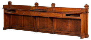 Antique French Bank Counter in Oak, 1880
