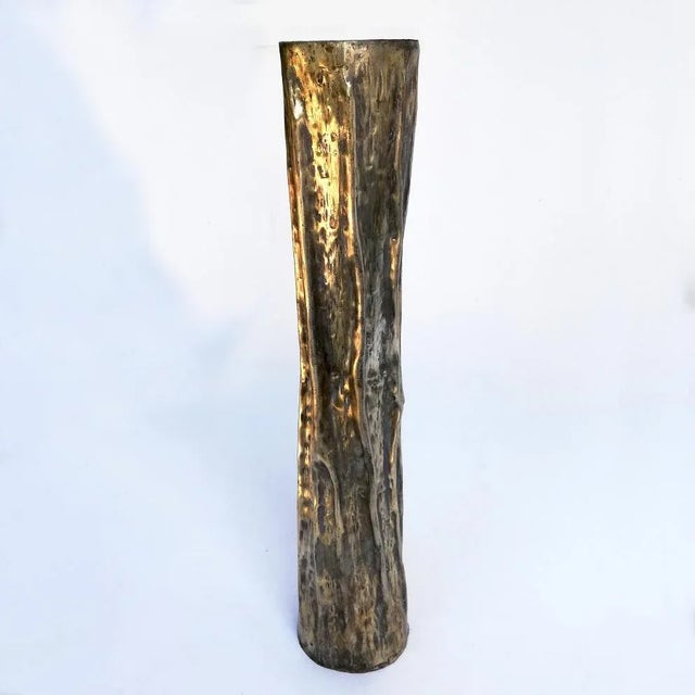 Metal Mid-Century Vase by De Zanett-Pinton for De Zanett For Sale - Image 7 of 8
