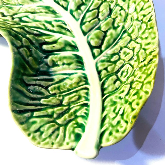 Since 1884 Bordallo Pinheiro artisans in Portugal have produced this distinctive deep green "cabbage" ware. Highly...