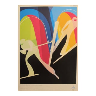 2006 Original Vintage Torino Winter Olympics Poster, Nordic Combined For Sale