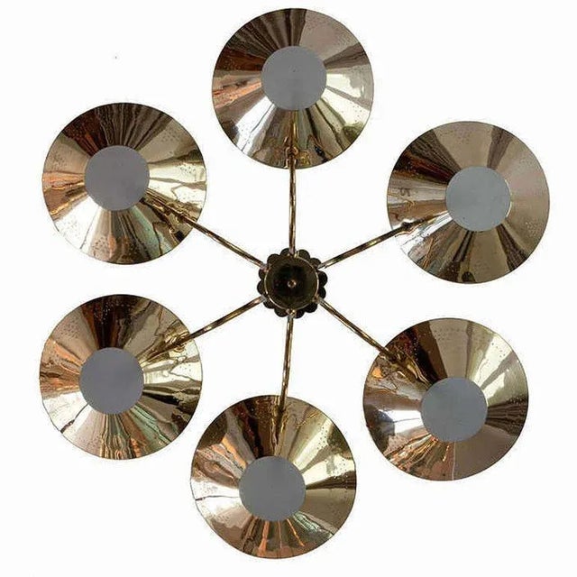 Mid-Century Modern Custom Six-Arm Austrian Chandelier, Circa 1950 For Sale - Image 3 of 7