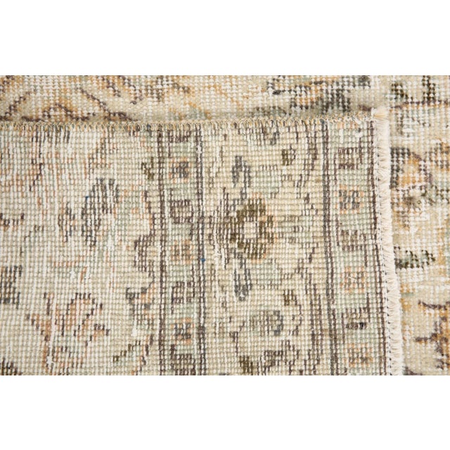 Vintage Floral Runner Rug in Beige and Brown For Sale - Image 15 of 16