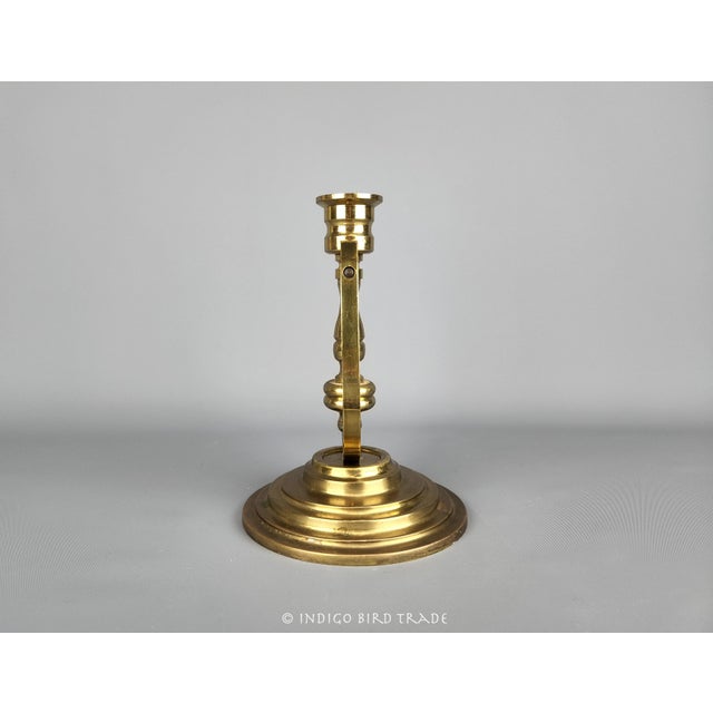 Mid-Century Modern Vintage Brass Ship Gimbal Candle Holder Nautical Candlestick For Sale - Image 3 of 5
