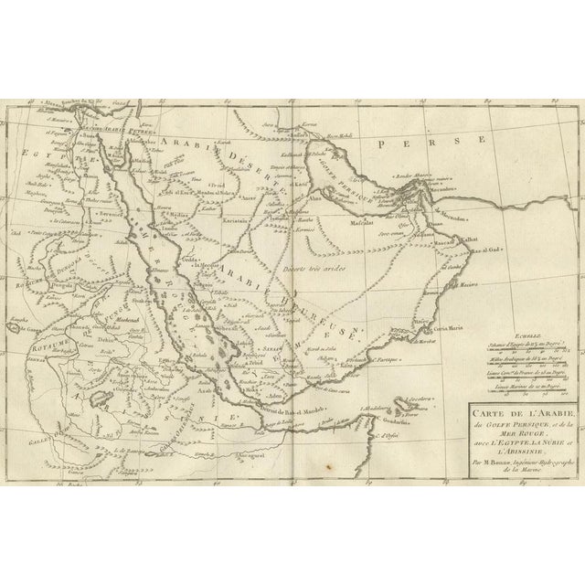 Antique Map of Arabia by Rigobert Bonne, 1780 For Sale - Image 4 of 12