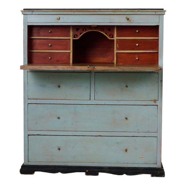 Antique Folk Art Secretary Desk For Sale