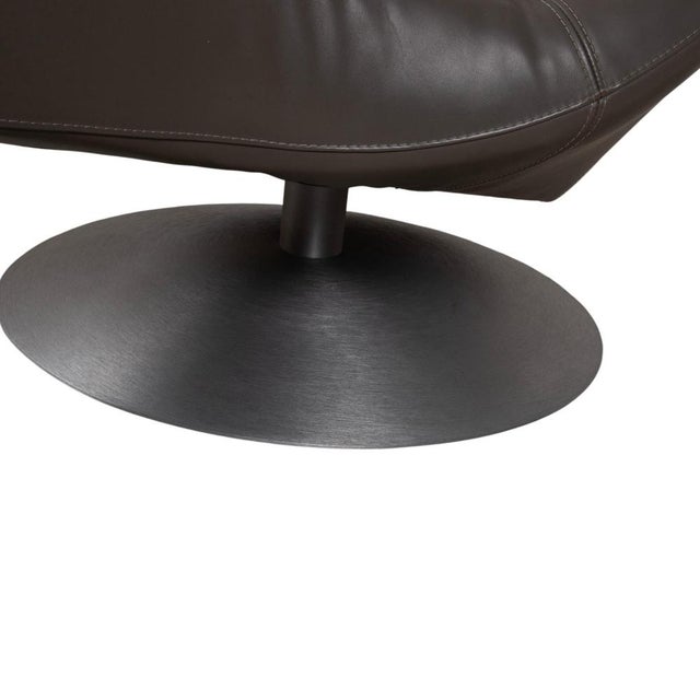 Parabolica Leather Armchair in Grey with Swivel Function by Leolux For Sale - Image 5 of 13