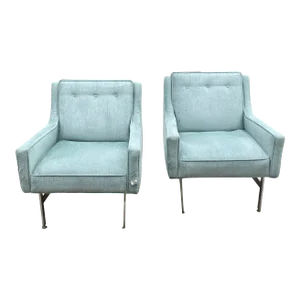 Mid Century Lounge Chairs With Chrome Bases