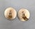 Mid-Century Modern Vintage Signed Napier Doris Day Goldtone Two Stacked Asian Coins Clip Earrings- 2 Pieces For Sale - Image 3 of 6