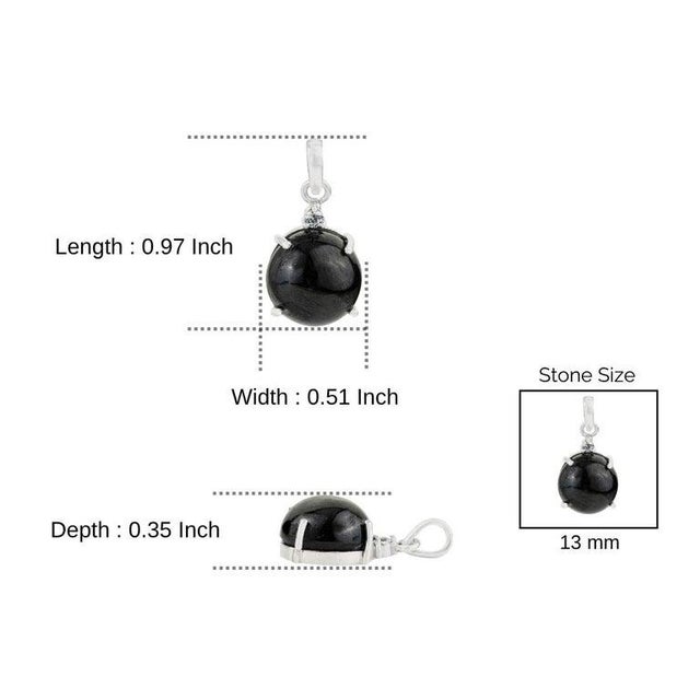11.55 Ct Black Star & Zircon Dainty Drop Pendant in 925 Silver For Sale - Image 10 of 12