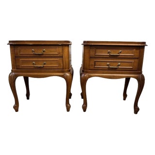 Vintage French Carved Bedside Tables, Set of 2 For Sale