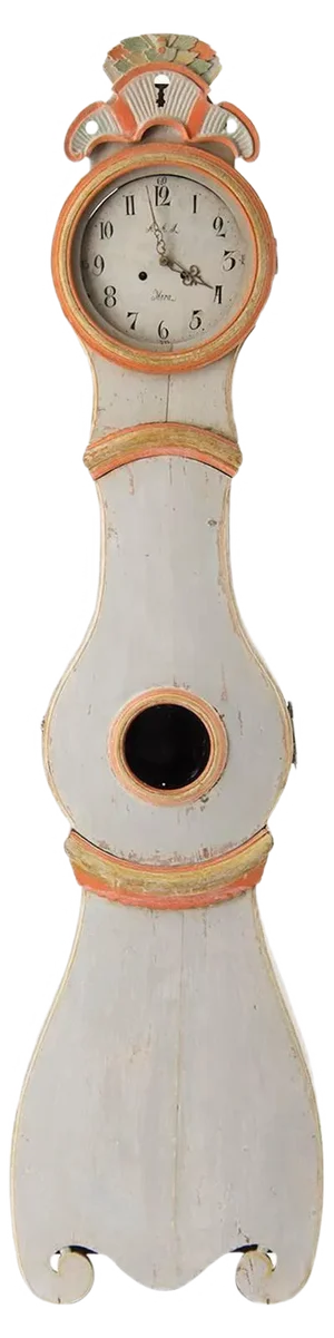 19th Century Swedish Rococo Mora Clock with Original Paint