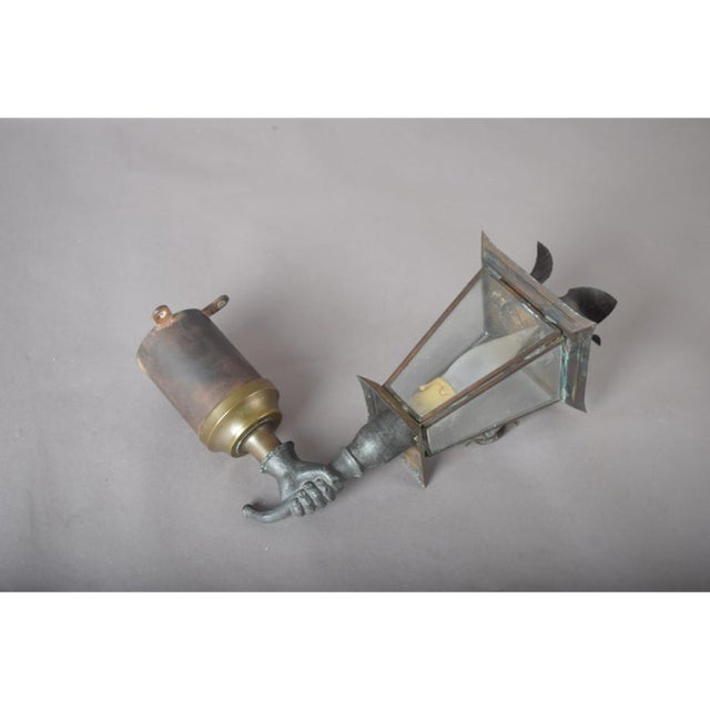 Mid-Century Style Handmade Brass Wall Sconce, 1980s For Sale - Image 4 of 11