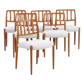 Model 83 Dining Chairs by Niels Otto Møller for J.L. Møller Mobelfabrik, Denmark, 1960s, Set of 6 For Sale