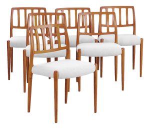 Model 83 Dining Chairs by Niels Otto Møller for J.L. Møller Mobelfabrik, Denmark, 1960s, Set of 6