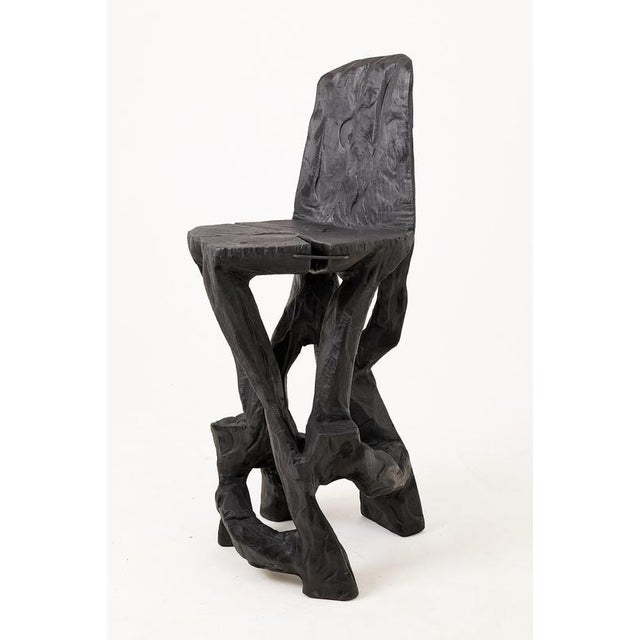 Sculptural Bar Chair in Wood by Logniture For Sale - Image 4 of 16