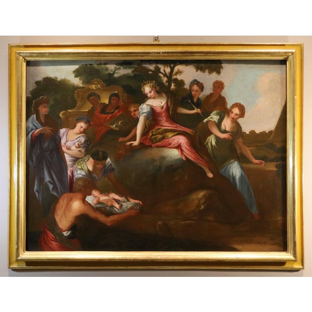 Pier Dandini, The Finding of Moses Landscape, 1680, Oil on Canvas For Sale - Image 16 of 16