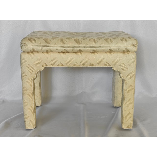 Mid-Century Modern 1970’s Billy Baldwin Style Upholstered Footstool For Sale - Image 3 of 13