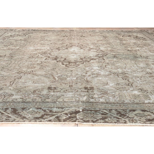 Taupe Antique Persian Mahal Rug, 10'00 X 12'03 For Sale - Image 8 of 10