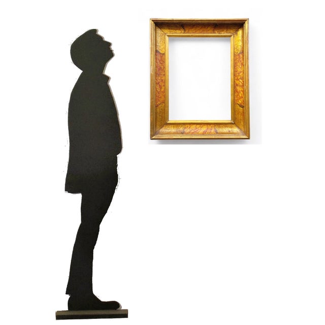 Lacquered, gilded, and marble-effect painted wooden frame in the 17th-century style Wear and chips consistent with age...