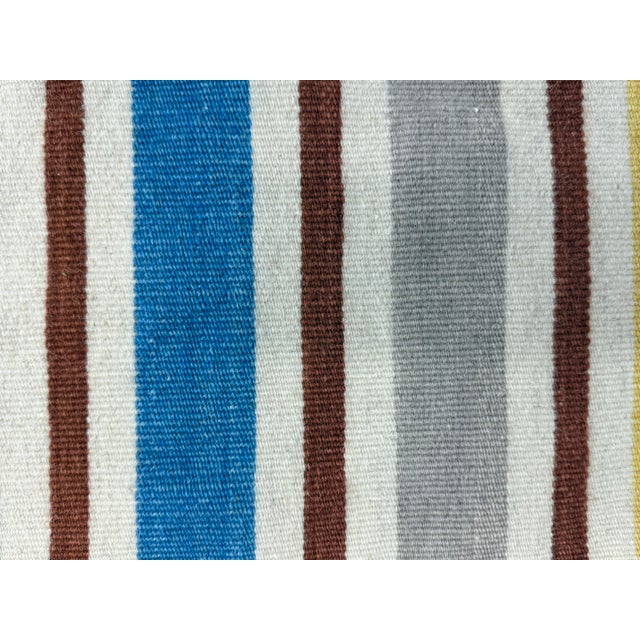 3ft 9in × 6ft 5in Flat Woven Striped Area Rug For Sale - Image 9 of 12