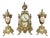 Lancini Imperial Ormolu Porcelain Gilt Brass Mantle Clock Garniture, Set of 3 For Sale