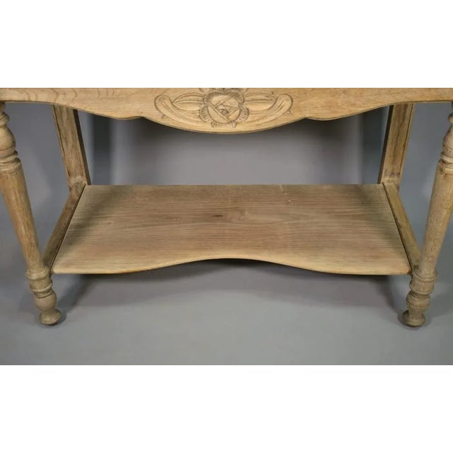 Art Deco French Bleached Oak Washstand, 1920s For Sale - Image 12 of 16