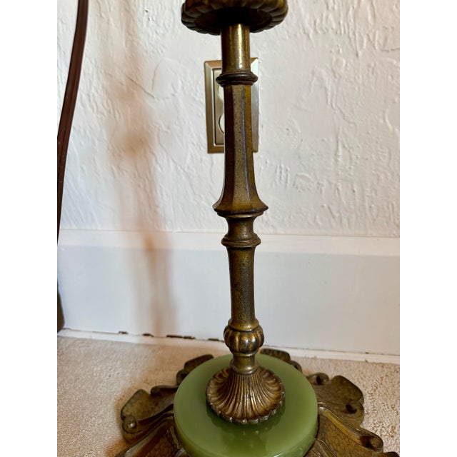 Gold Antique Rembrandt Art Deco Gold Floor Standing Bridge Arm Lamp 63" Green Spacers For Sale - Image 8 of 11
