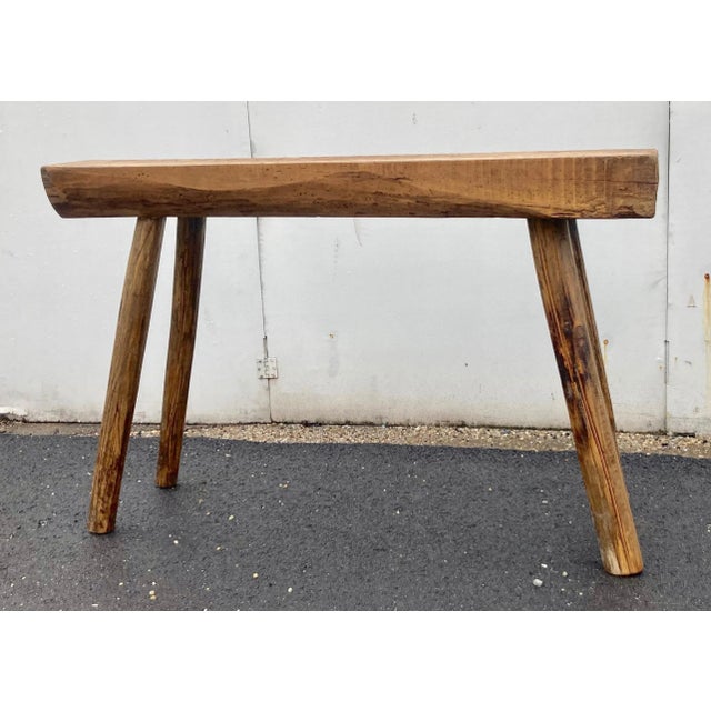 Industrial Oak Pig Bench Butcher's Block Table, Circa 1920 For Sale - Image 3 of 12