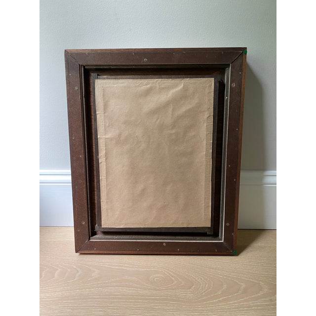 Signed Original Watercolor in Mid Century Vintage Frame | Chairish