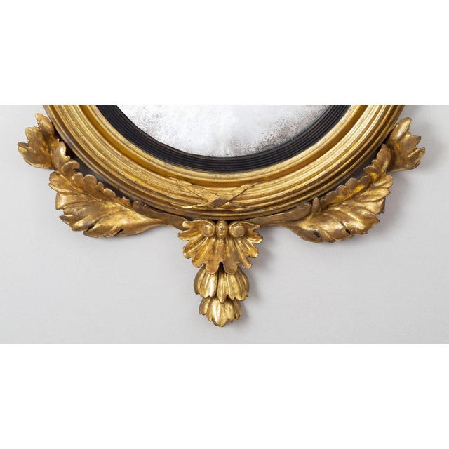 Early 19th Century Regency Giltwood Convex Mirror with Dolphins, circa 1810 For Sale - Image 5 of 7