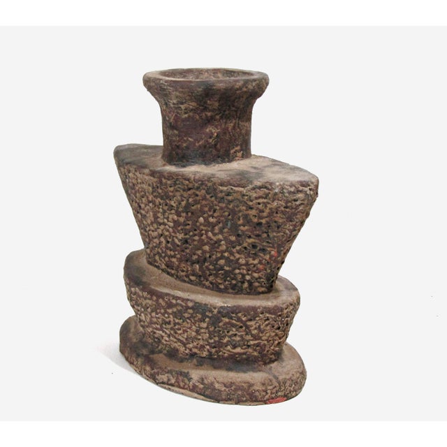 Brutalist Studio Pottery Vase – Hand-Built Stoneware, Volcanic Texture, Circa 1970s For Sale - Image 10 of 13