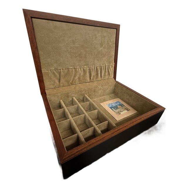 Agresti Luxury Burl Wood Jewelry Box For Sale