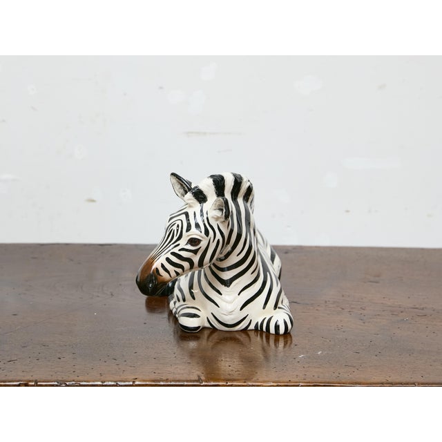 American Signed 1981 Ceramic Zebra Sculpture by the Townsends, Usa For Sale - Image 3 of 9