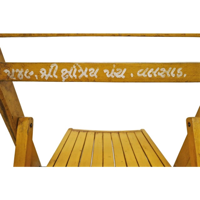 Antique India Yellow Rustic Folding Chair For Sale - Image 9 of 10